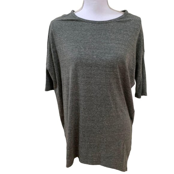 LuLaRoe Heathered Gray Relaxed Fit IRMA Tunic Top XS Womens Casual Short Sleeve - Picture 1 of 5